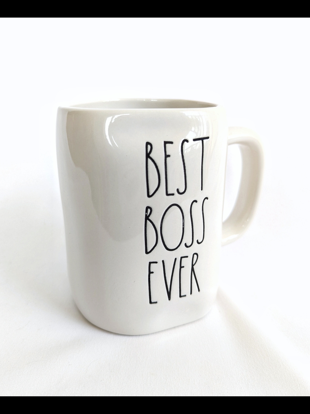 Rae Dunn White "Best Boss Ever" Ceramic Mug